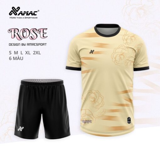 Quần áo đá banh không logo Amac Rose vàng