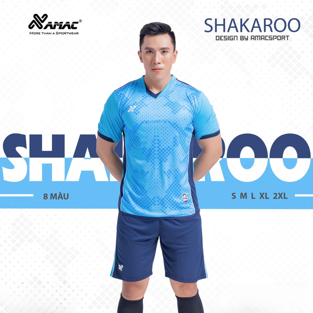 (TITLE)% Quần áo đá banh không logo Amac Shakaroo xanh biển