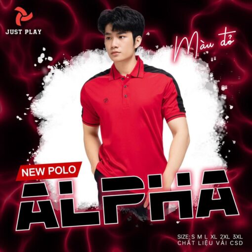Áo thun Polo Just Play Alpha màu đỏ