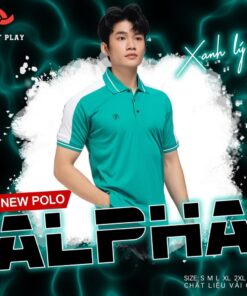 Áo thun Polo Just Play Alpha màu xanh lý