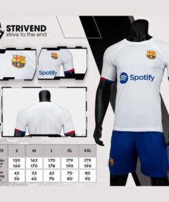 Quần áo bóng đá Barcelona 2024 Strivend cao cấp màu trắng