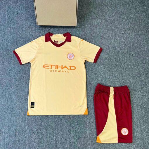 Quần áo bóng đá Man City 2024 màu cam sân khách hàng thái kiểu 2