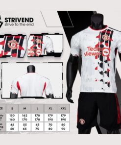 Quần áo bóng đá MU 2024 Strivend cao cấp màu trắng
