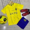 Quần áo bóng đá trẻ em Al Nassr 2024 màu vàng Just Play