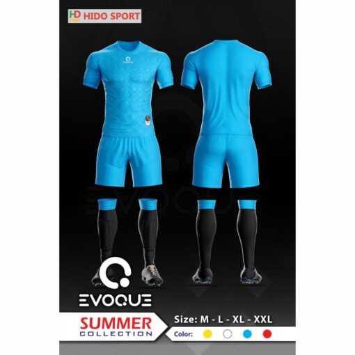 Quần áo đá banh không logo Evoque Summer màu xanh