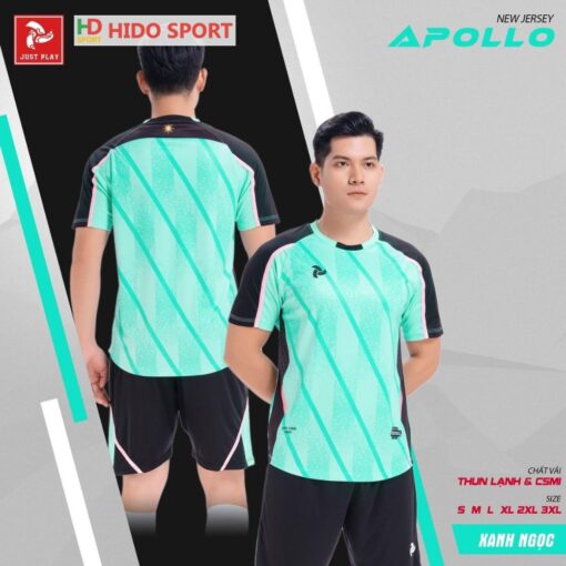 Quần áo đá banh không logo Just Play Apollo xanh ngọc