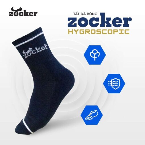 Tất vớ bóng đá Zocker Hygroscopic màu đen