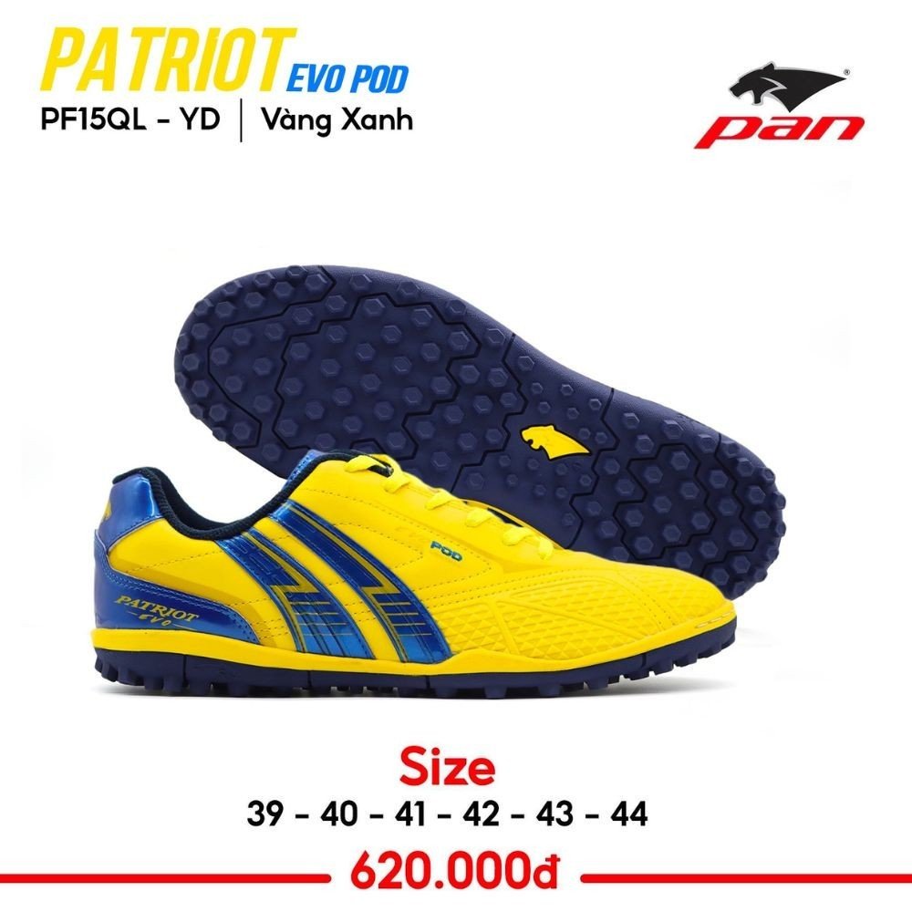 Giày Pan Patriot Evo Pod 2023 TF sân cỏ nhân tạo vàng