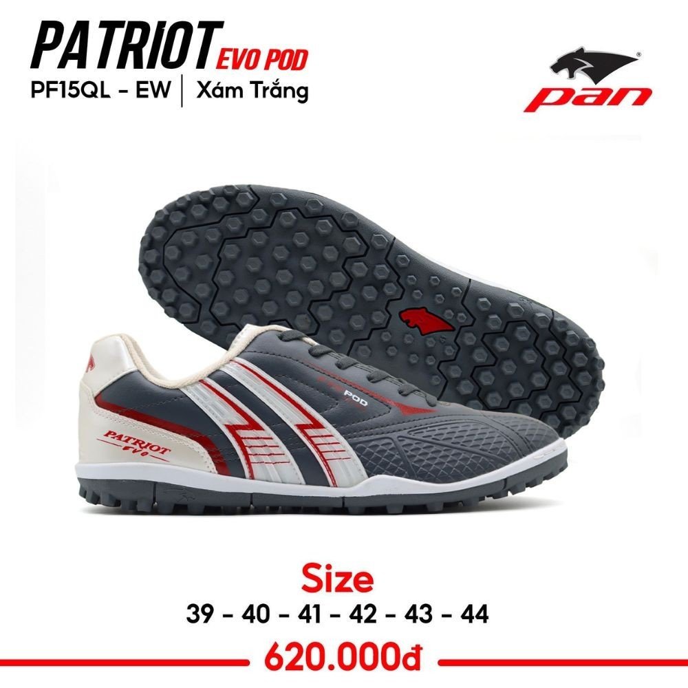 Giày Pan Patriot Evo Pod 2023 TF sân cỏ nhân tạo xám
