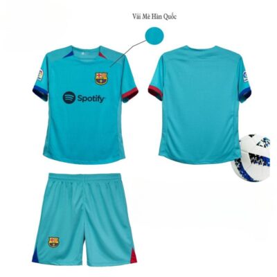 Quần áo Barcelona màu xanh sân khách thứ 3 2024 HD