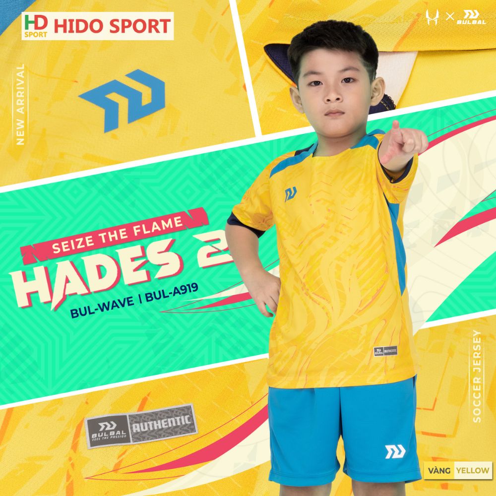 (TITLE)% Quần áo bóng đá trẻ em Bulbal Hades 2 vàng