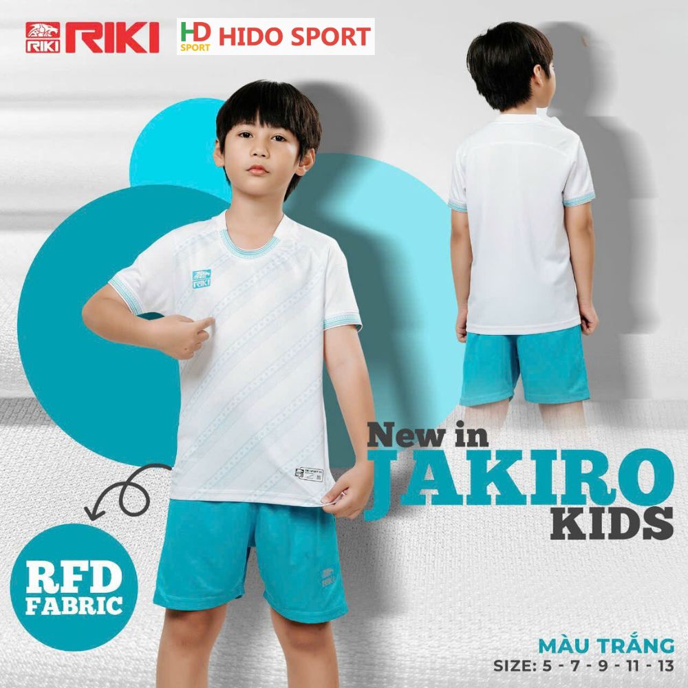 Quần áo bóng đá trẻ em Riki Jakiro trắng