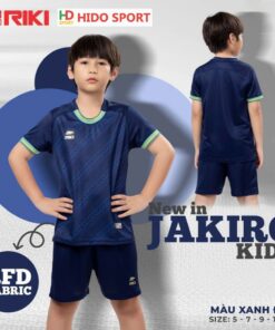 Quần áo bóng đá trẻ em Riki Jakiro xanh đen