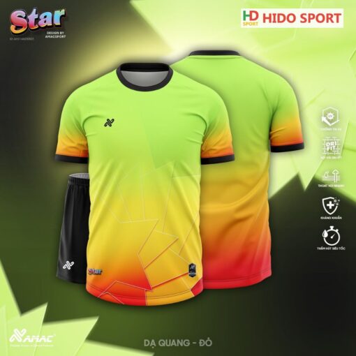 Quần áo đá banh không logo Amac Star dạ quang
