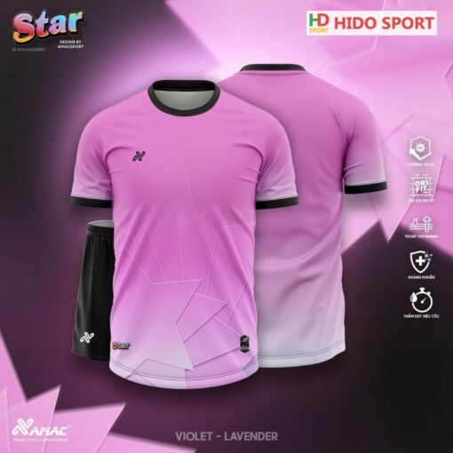 Quần áo đá banh không logo Amac Star tím