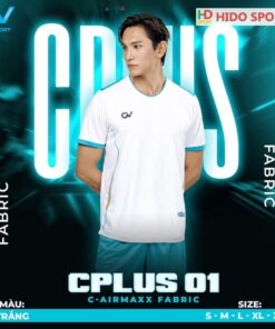 Quần áo đá banh không logo Cv Cplus 1 trắng