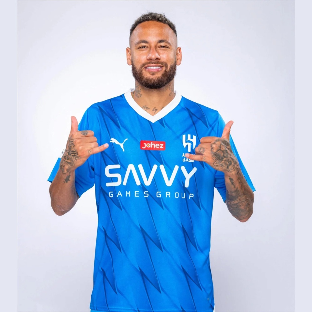 Quần áo Al Hilal Neymar màu xanh sân nhà 2024