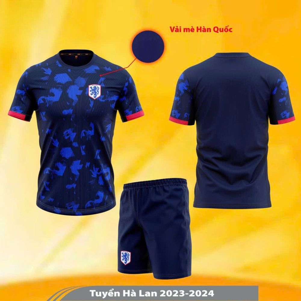 Quần áo Hà Lan màu xanh 2024 vải mè Hàn Quốc HD