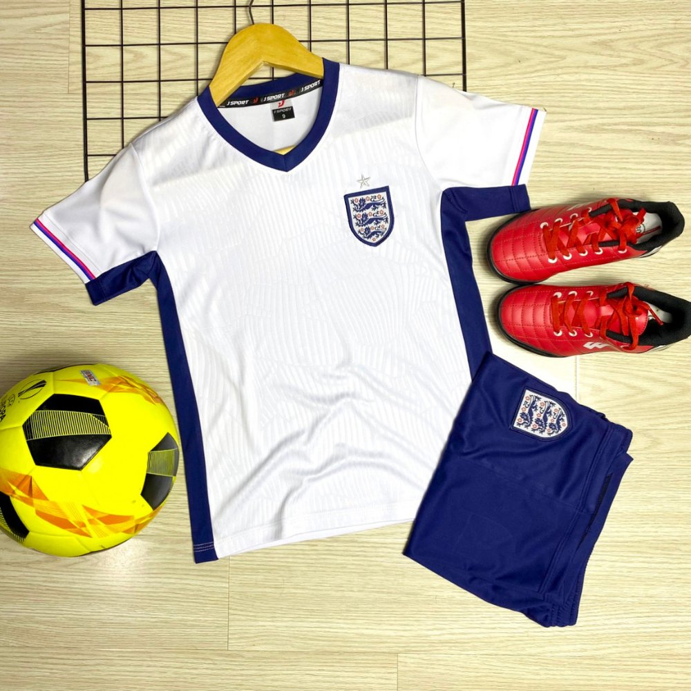 Quần áo bóng đá trẻ em Anh 2024 JP trắng