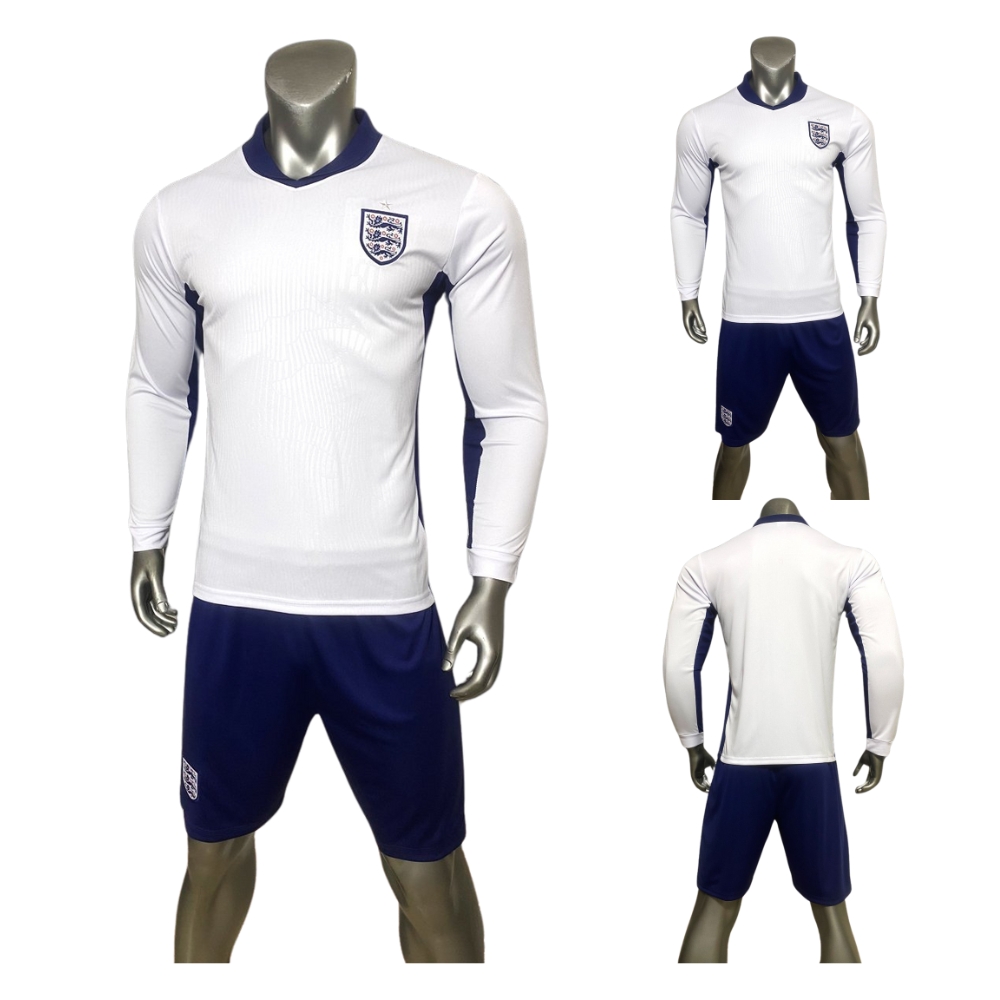 Quần áo bóng đá Anh tay dài 2024 JP trắng
