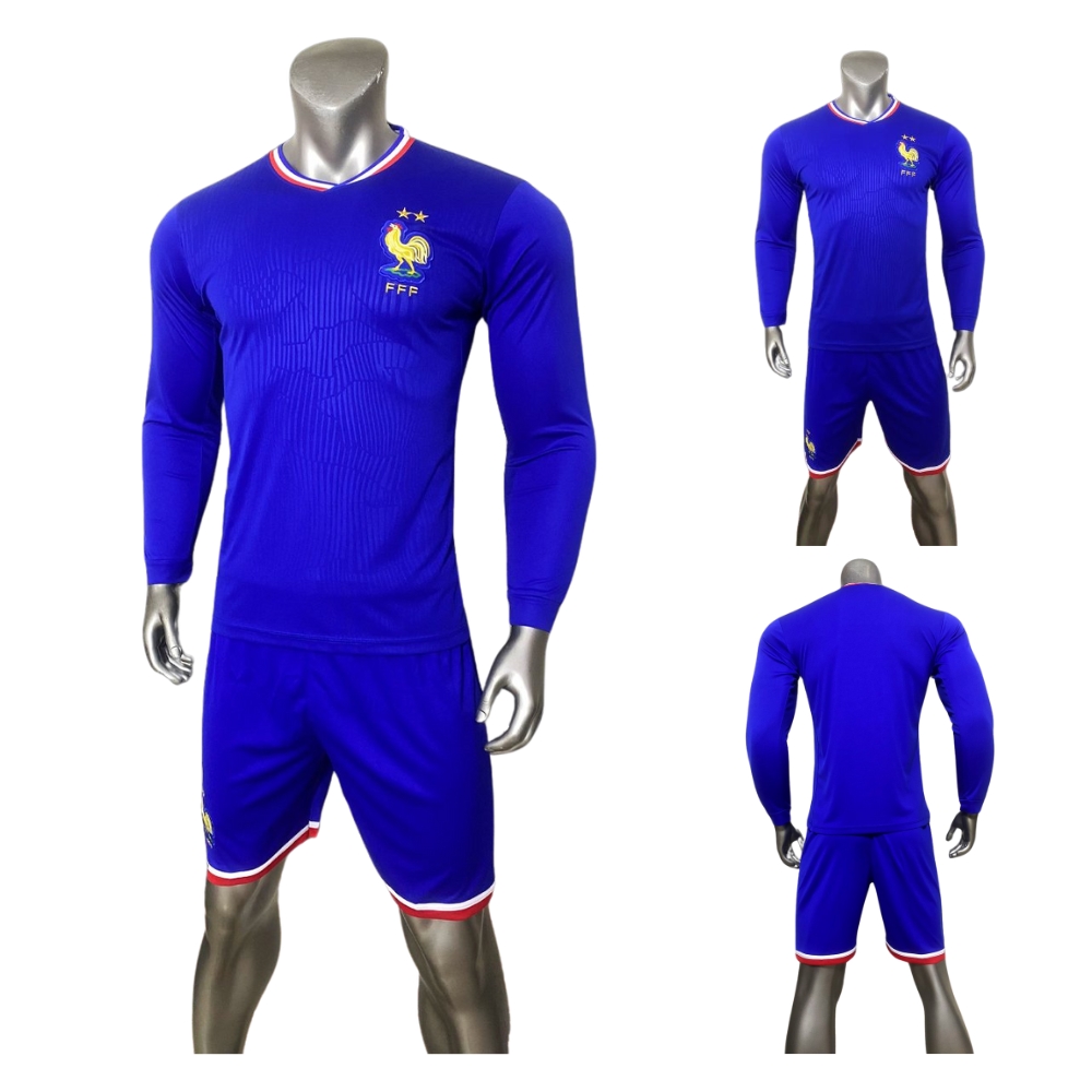 Quần áo bóng đá Pháp tay dài 2024 JP xanh
