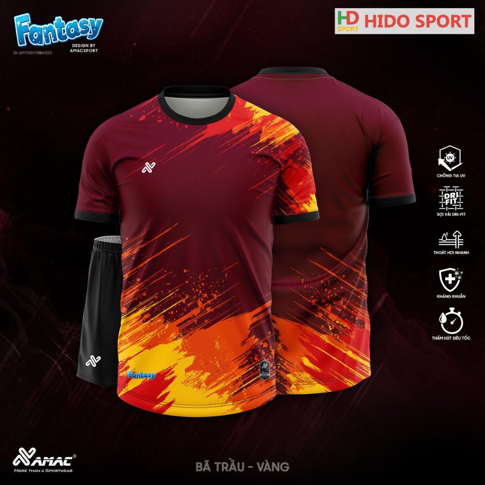 (TITLE)% Quần áo đá banh không logo Amac Fantasy bã trầu