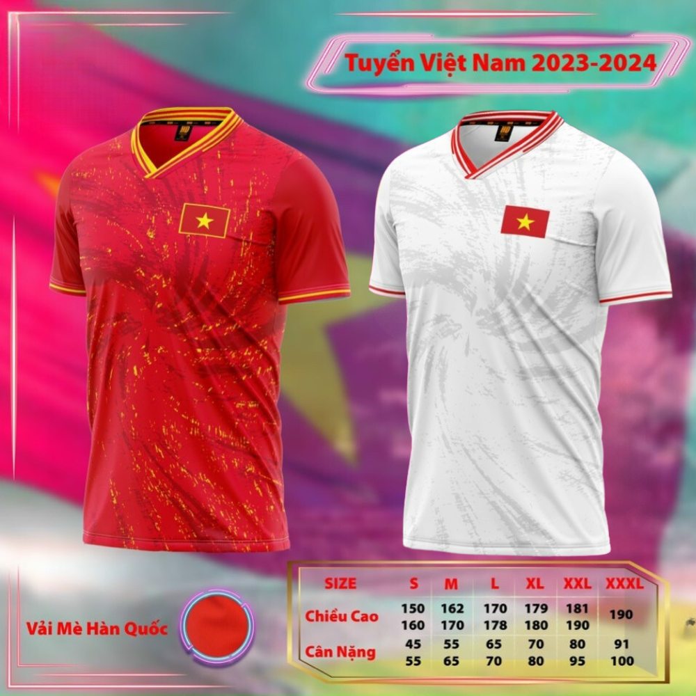 Quần áo đội tuyển Việt Nam 2024 vải mè Hàn Quốc HD