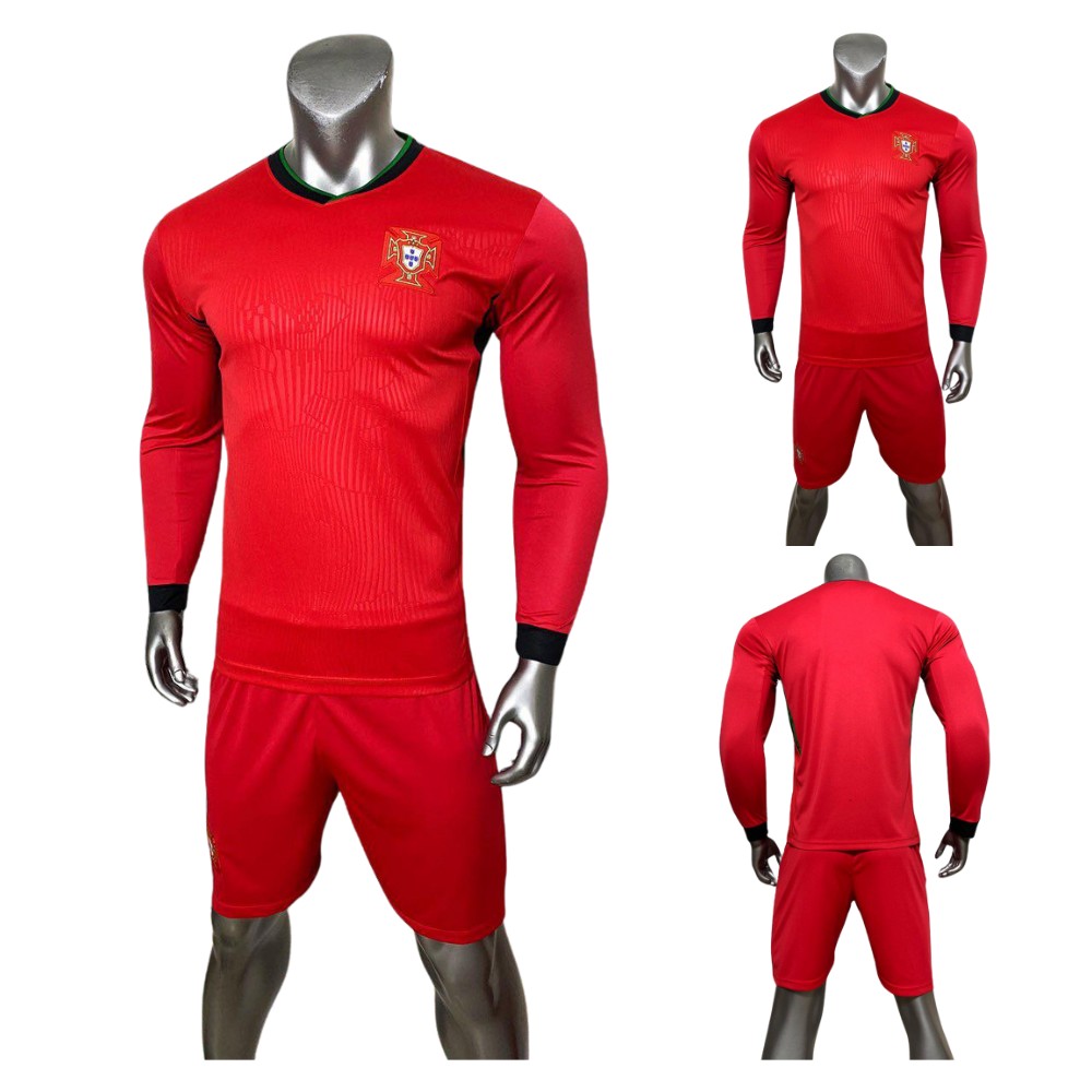 Quần áo bóng đá Bồ Đào Nha tay dài 2024 JP đỏ