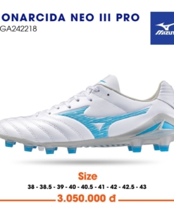 Giày bóng đá Mizuno Monarcida Neo III Pro sân cỏ tự nhiên trắng xanh