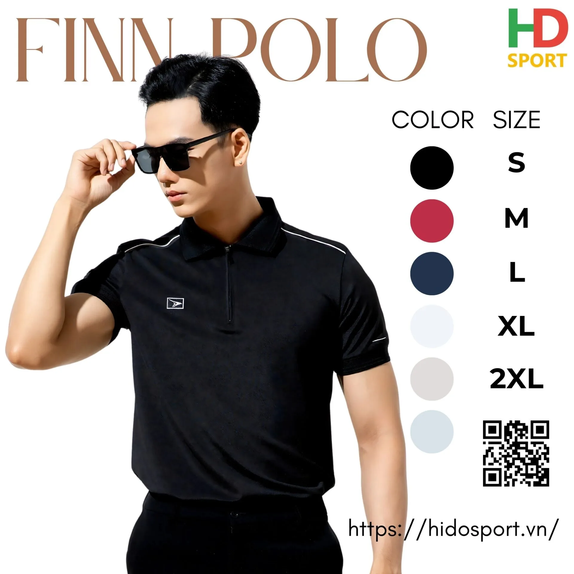 Áo Polo Thể Thao BEYONO Finn Có Cổ Cao Cấp - 100% Chính Hãng - Màu Đen