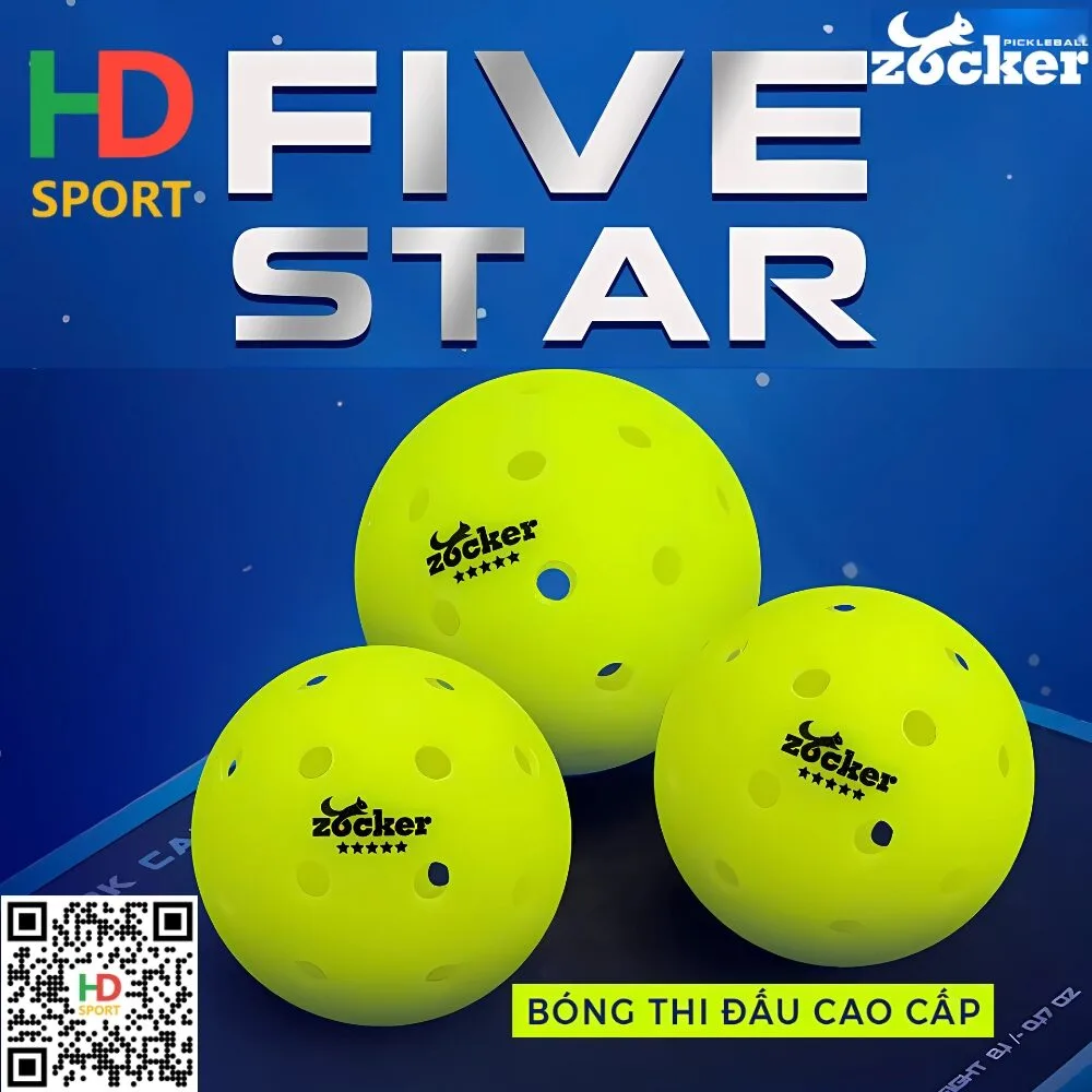 Combo 6 Qua Bong Thi Dau Pickleball Zocker Five Star - 2