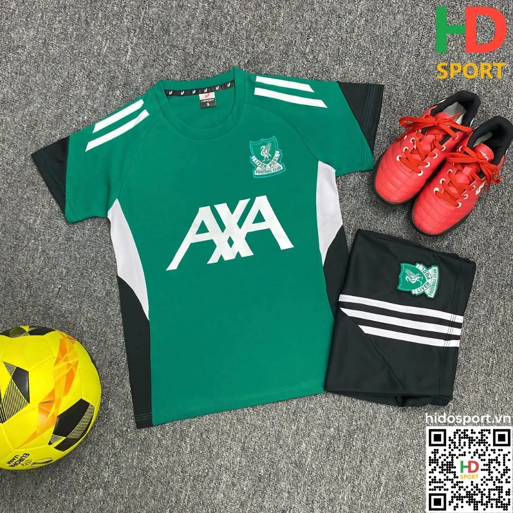 Quần áo bóng đá trẻ em Liverpool xanh lý training 2025 - HIDO SPORT