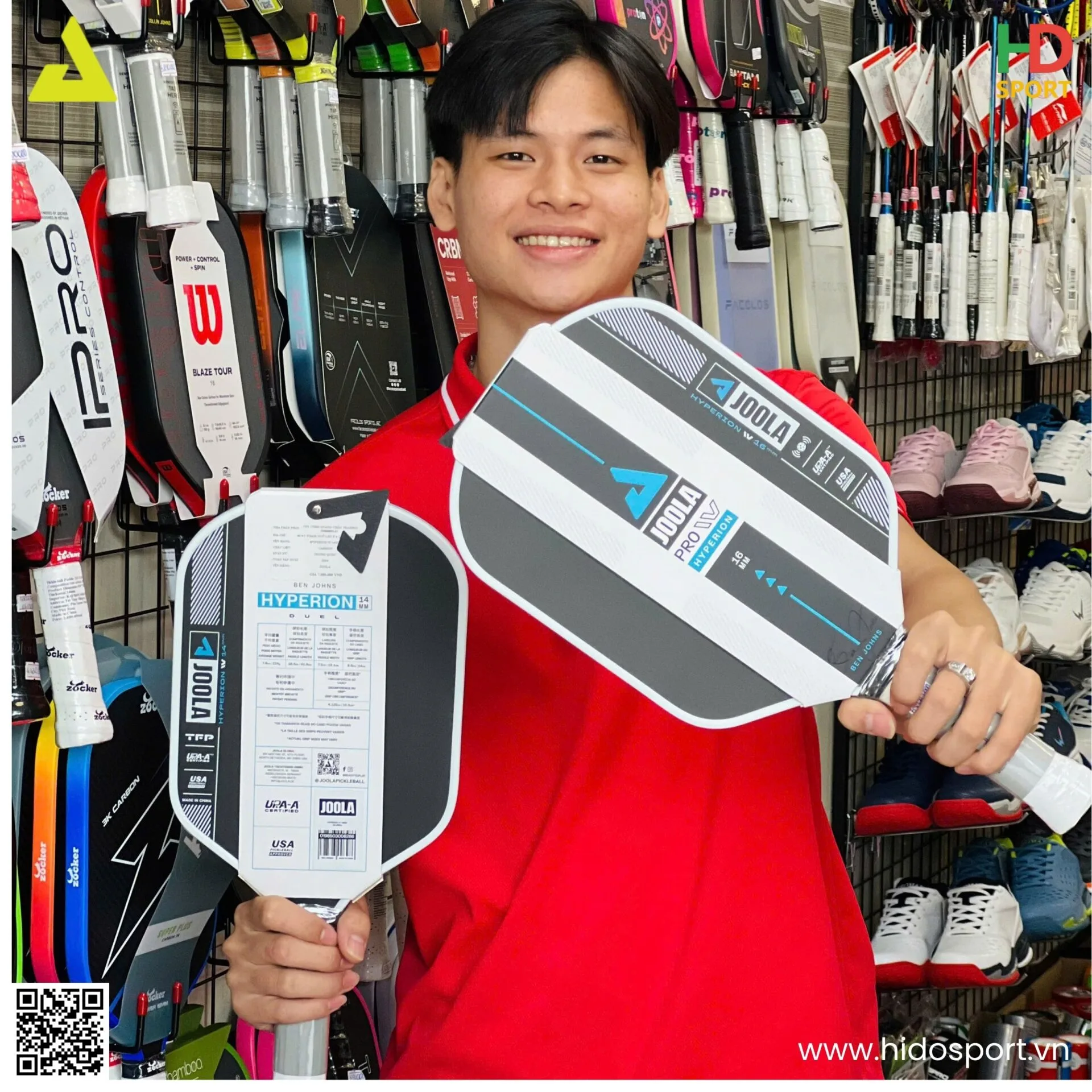 Vợt Pickleball Joola Simone Jardim Hyperion Pro Iv 16mm (229gr)   100% Chính Hãng   Joola Pro Iv   Hình Thực Tế