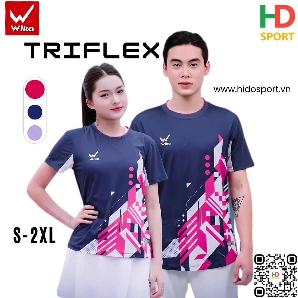 (TITLE)% BST Áo Thể Thao Triflex Quang Dương Thiết Kế Chính Hãng Wika 2025 - Xanh Navy
