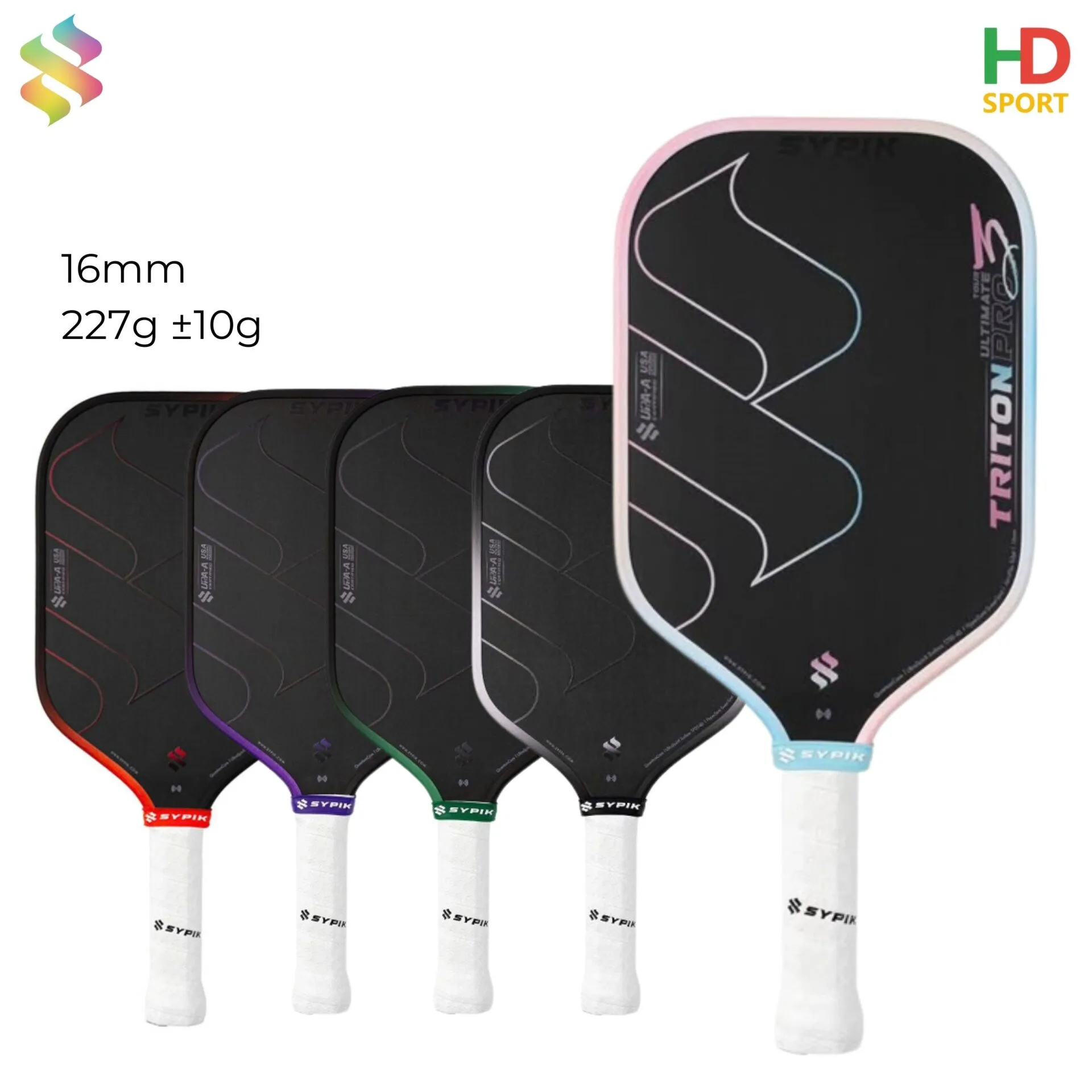 New Arrial 16mm 5 Mau Vot Pickleball Sypik Triton Gen 3 Pro Ultimate Chinh Hang Tai Hido Sport