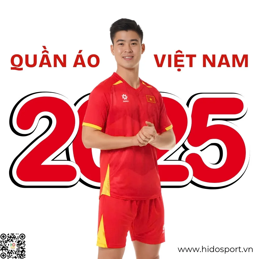 Quần Áo Bóng Đá Đội Tuyển Việt Nam 2025 Màu Đỏ Sân Nhà Cao Cấp - HIDO SPORT
