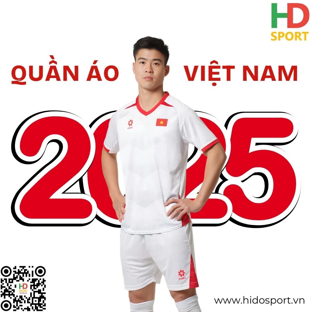 Quần Áo Bóng Đá Đội Tuyển Việt Nam 2025 Màu Trắng Sân Khách Cao Cấp - HIDO SPORT