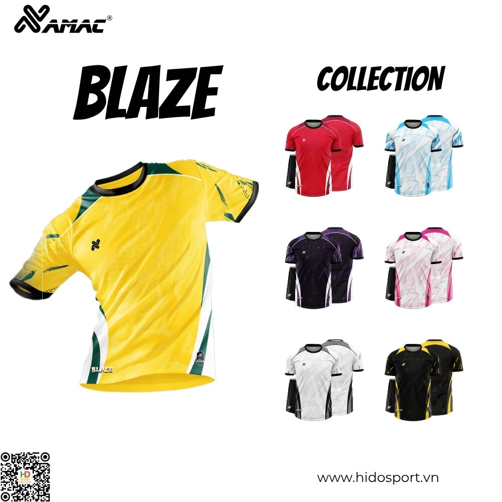 BST 7 MÀU - Quần Áo Bóng Đá Thiết Kế Chính Hãng Amac BLAZE 2025 - HIDO SPORT