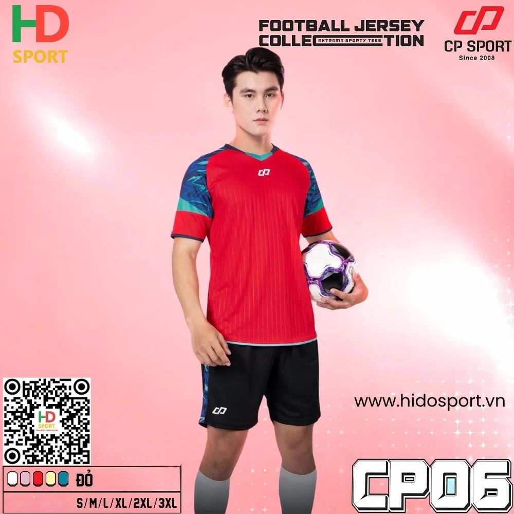 (TITLE)% Quần áo đá banh không logo CP06 - Đỏ