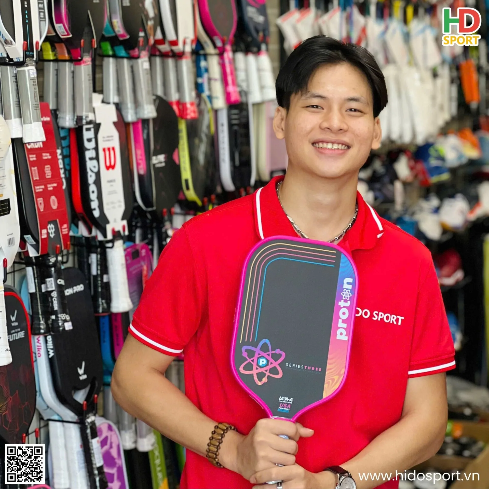 Vot Pickleball Chinh Hang Proton Series Three 15mm Hinh Anh Thuc Te Tai Hido Sport