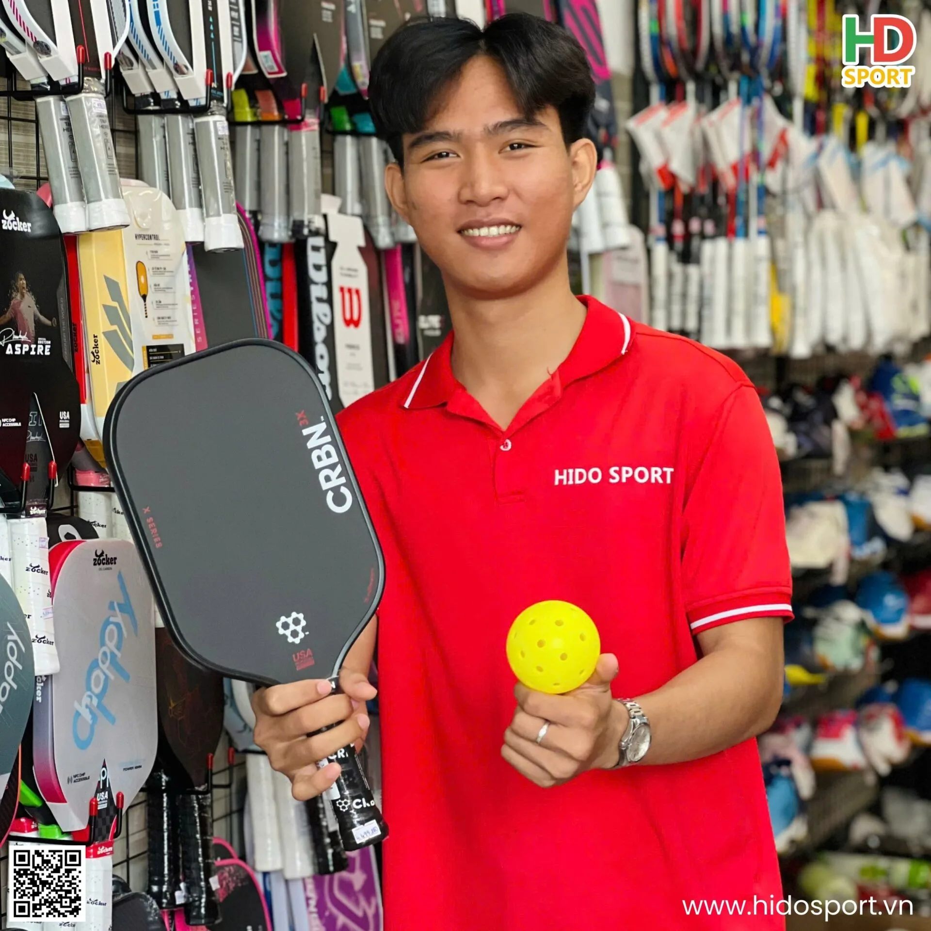 Vot Pickleball Crbn 3x Series 14mm 16mm Hinh Anh Thuc Te Tai Hido Sport
