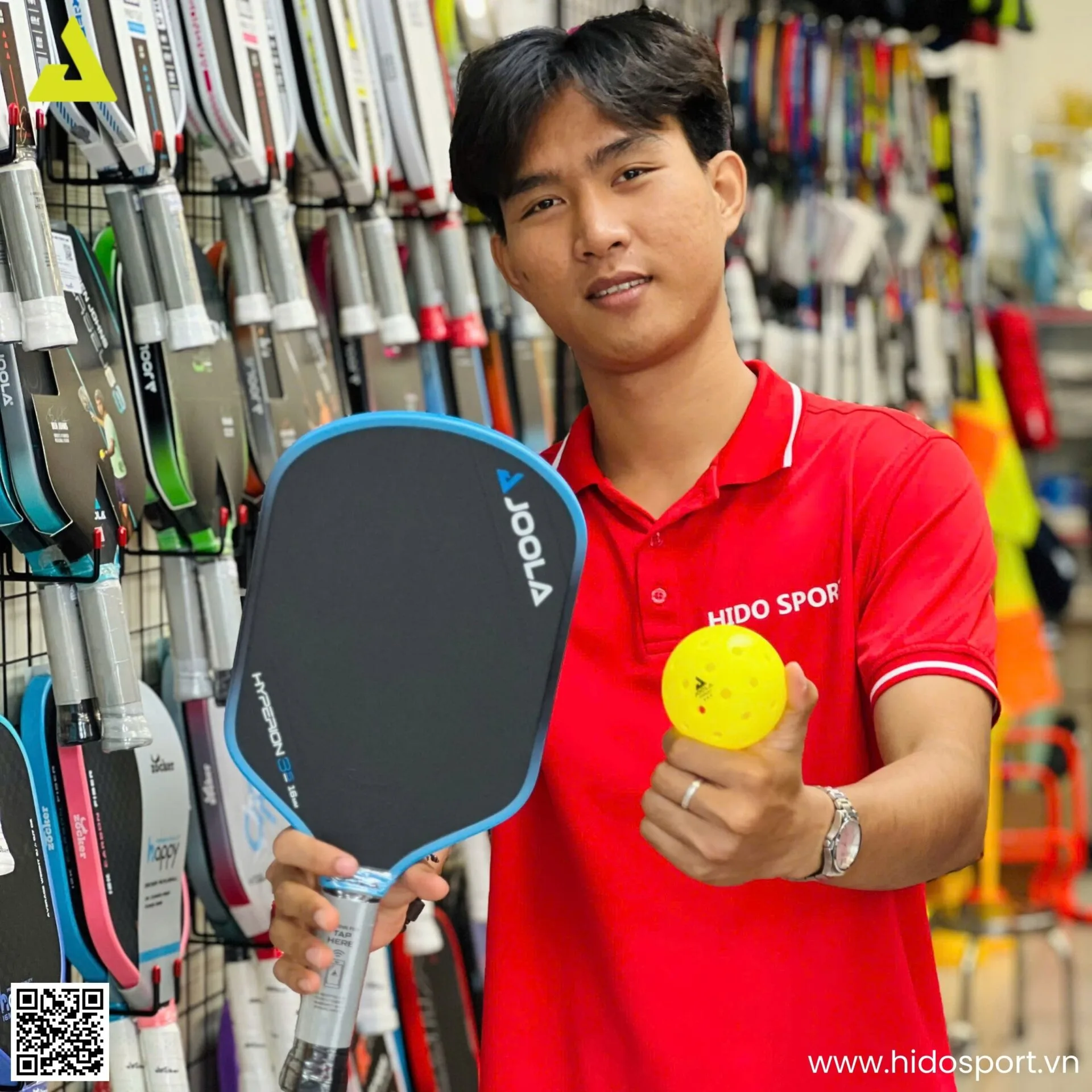 Vot Pickleball Joola Simone Jardim Hyperion Gen 3s Chinh Hang 16mm Mau Xanh Dương Hinh Anh Thuc Te Tai Hido Sport 001