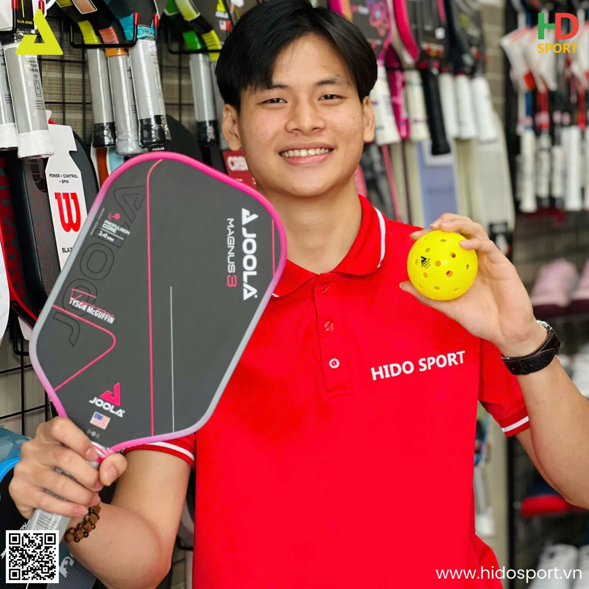 Vot Pickleball Joola Tyson Mcguffin Magnus Gen 3 2 Phien Ban 14mm 16mm Mau Hong Hinh Anh Chụp Thuc Te Tai Hido Sport 001