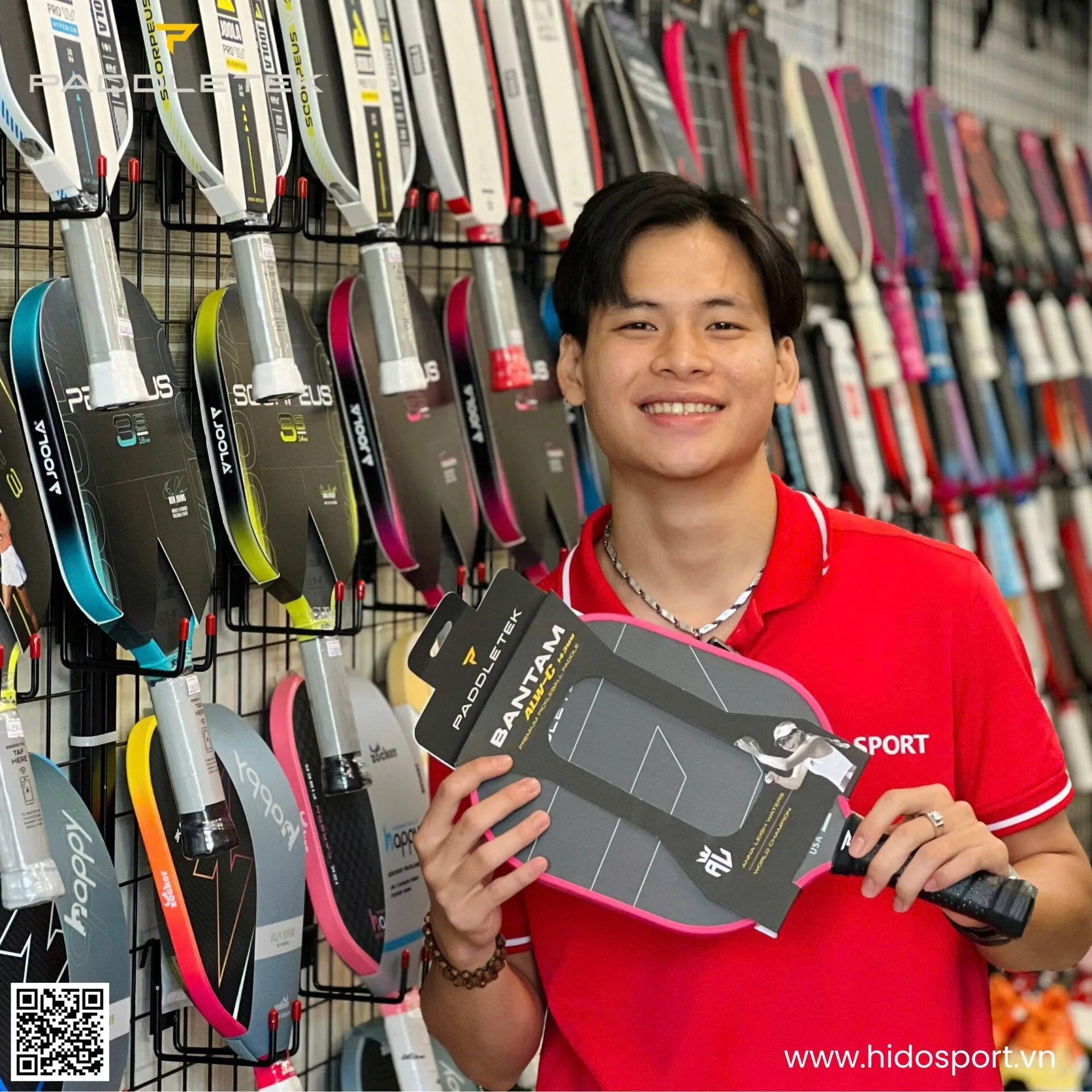 (TITLE)% Vot Pickleball Paddletek Bantam ALW C 14 3mm Carbon Raw Pt 700 Mau Hong Hinh Anh Thuc Te Tai Hido Sport 001