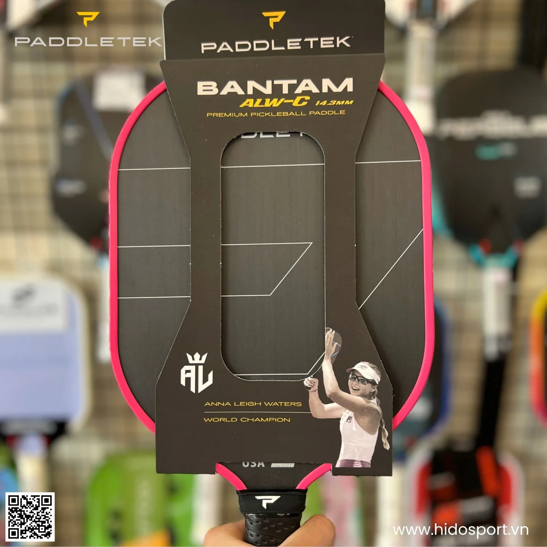 (TITLE)% Vot Pickleball Paddletek Bantam Alw C 14 3mm Carbon Raw Pt 700 Mau Hong Hinh Anh Thuc Te Tai Hido Sport 003