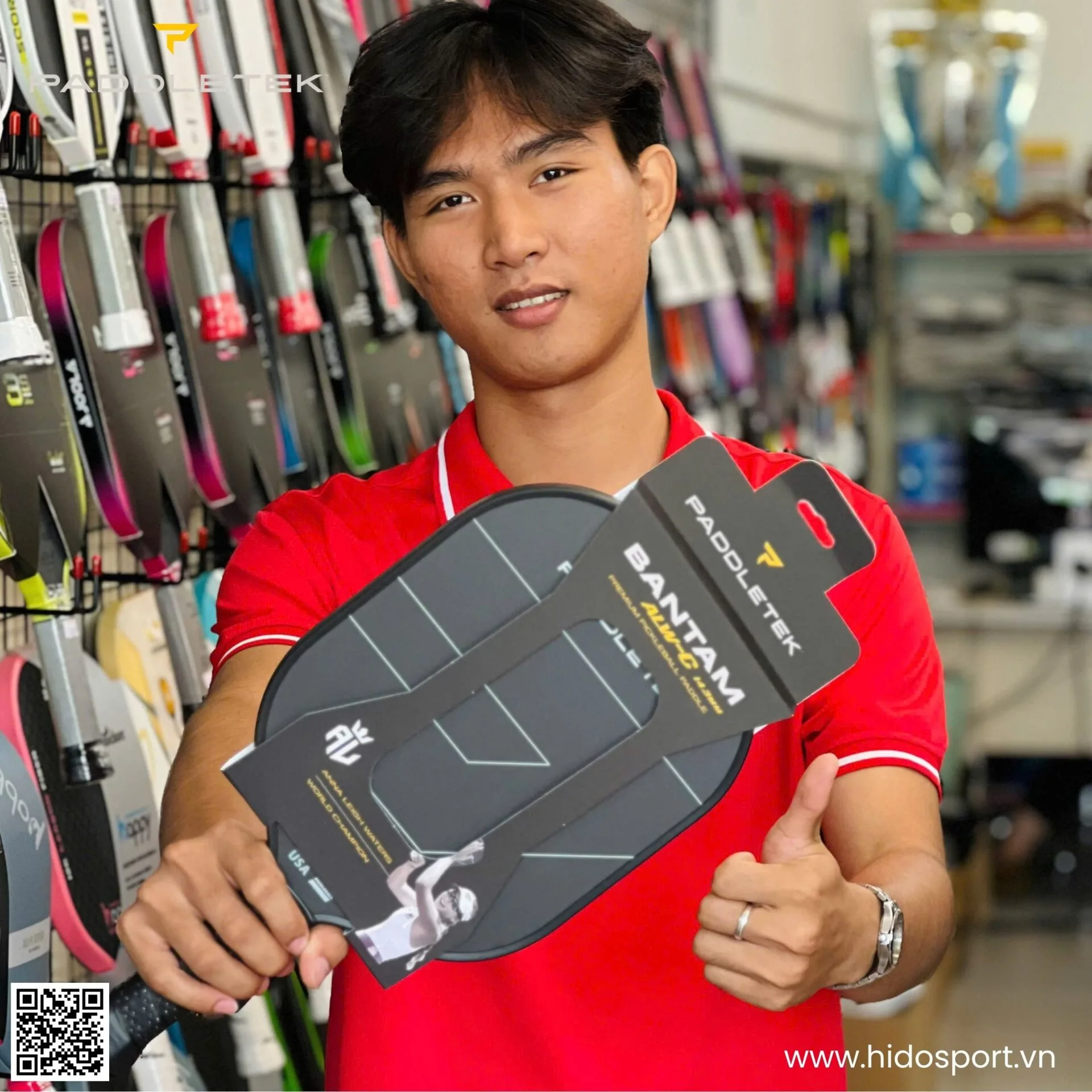 (TITLE)% Vot Pickleball Paddletek Bantam Alw C 14 3mm Carbon Raw Pt 700 Mau Xanh Duong Hinh Anh Thuc Te Tai Hido Sport 001