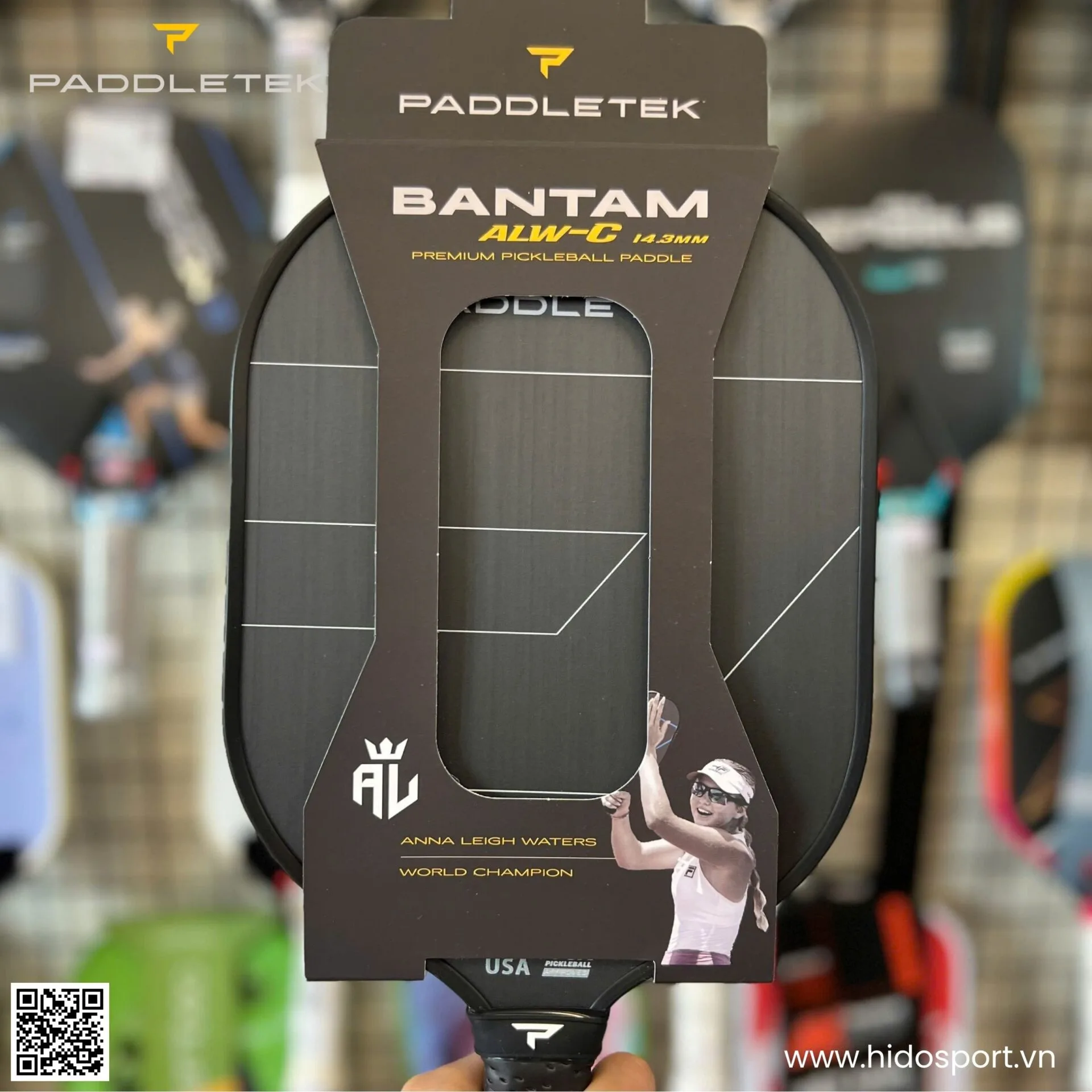 (TITLE)% Vot Pickleball Paddletek Bantam Alw C 14 3mm Carbon Raw Pt 700 Mau Xanh Duong Hinh Anh Thuc Te Tai Hido Sport 006