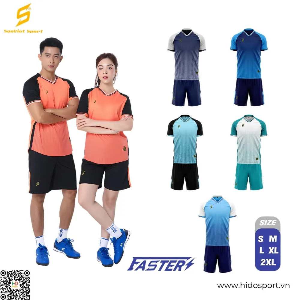 BST 6 MÀU - Quần Áo Bóng Đá Thiết Kế Chính Hãng SAO VIỆT FASTER 2025 - HIDO SPORT