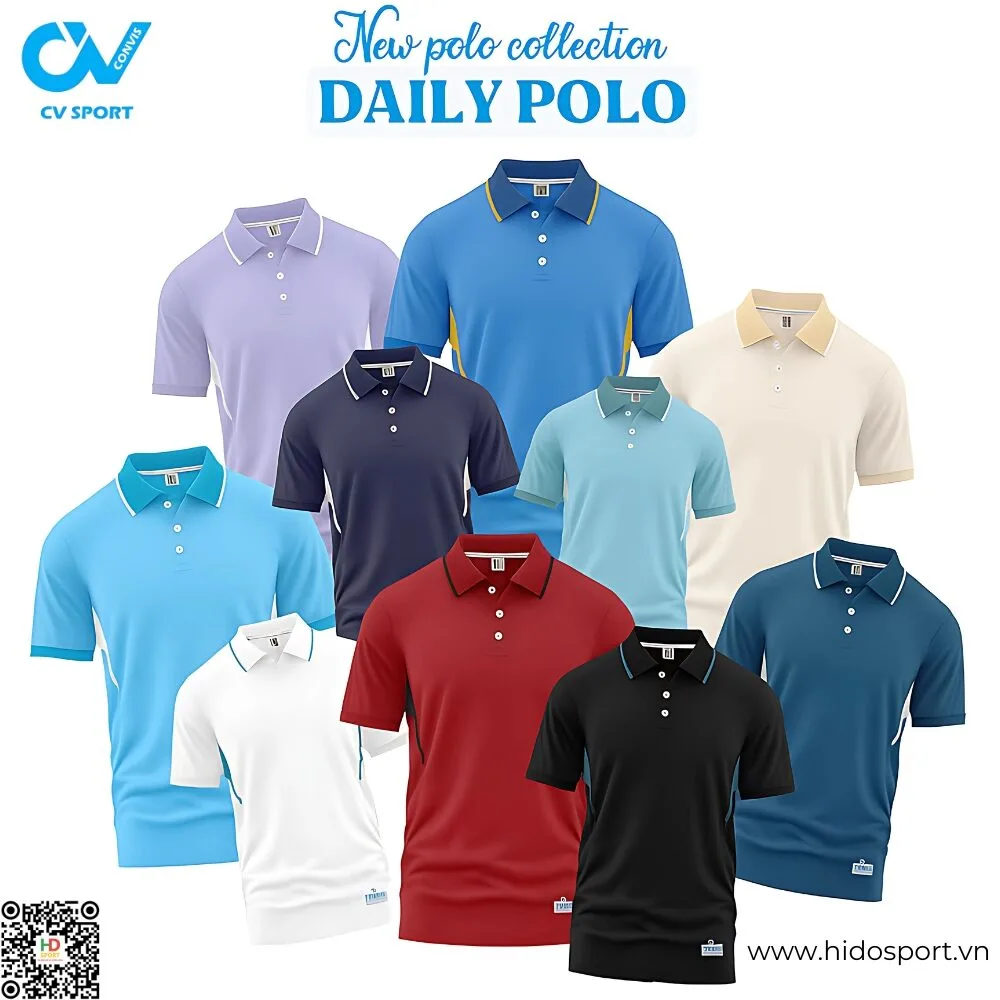 Áo Polo Thể Thao CV SPORT DAILY Có Cổ Cao Cấp - 100% Chính Hãng - HIDO SPORT