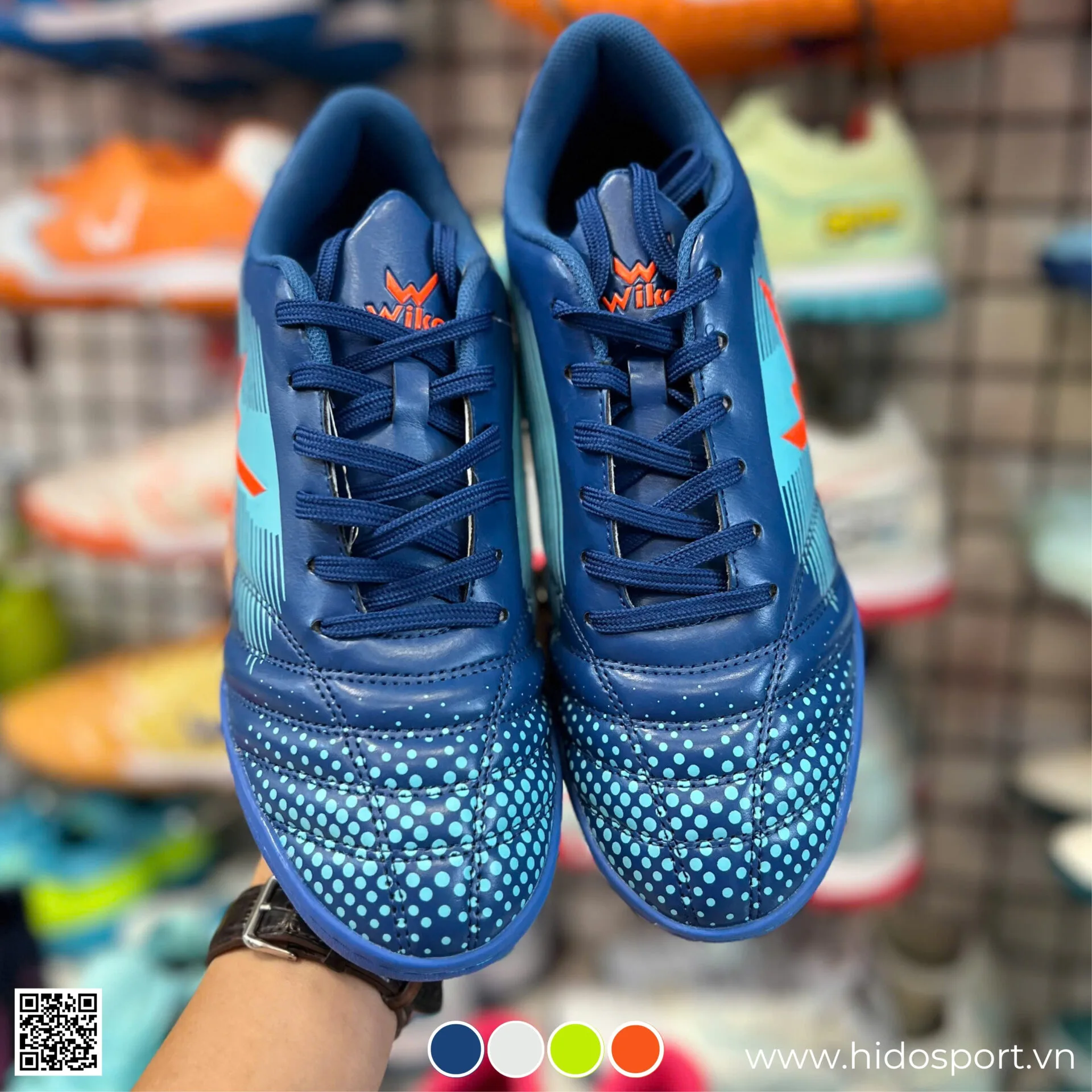 (TITLE)% Giay Bong Da Wika Blast X Tf San Co Nhan Tao Xanh Navy Hinh Anh Thuc Te Tai Hido Sport 02